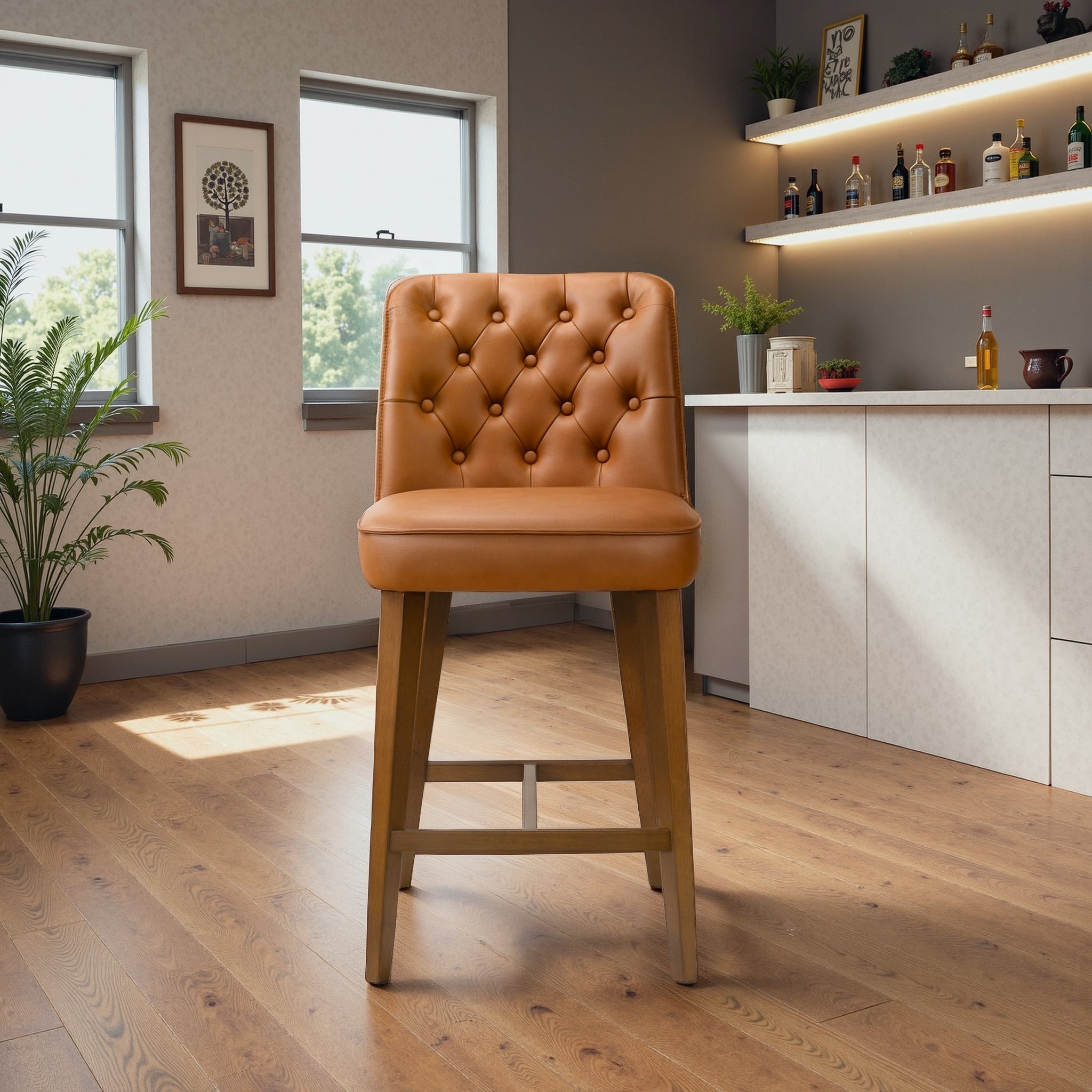Peoria Elegant Mid-Century Modern Counter Stool for Kitchen Island - Ashcroft Furniture