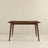 Levi Modern Style Solid Wood Rectangular Walnut Top Dining Table 47"