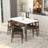 Levi Modern Style Solid Wood Rectangular White Top Dining Table 47"