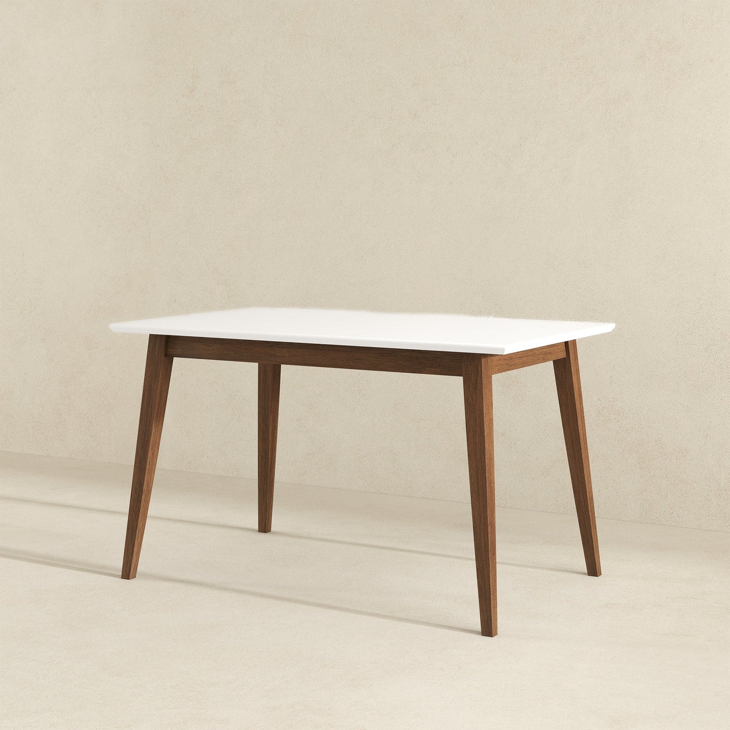Levi Modern Style Solid Wood Rectangular White Top Dining Table 47"
