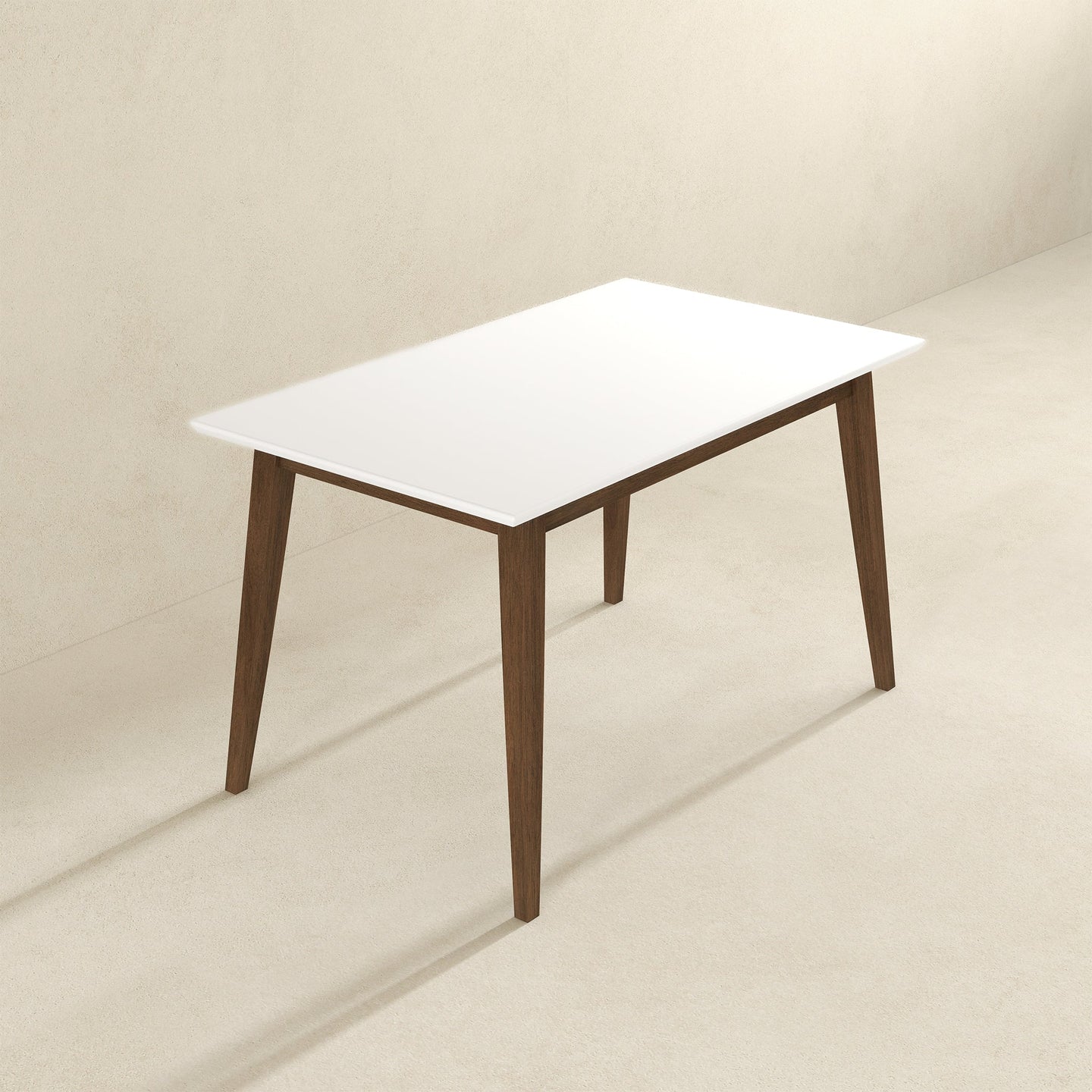 Levi Modern Style Solid Wood Rectangular White Top Dining Table 47"