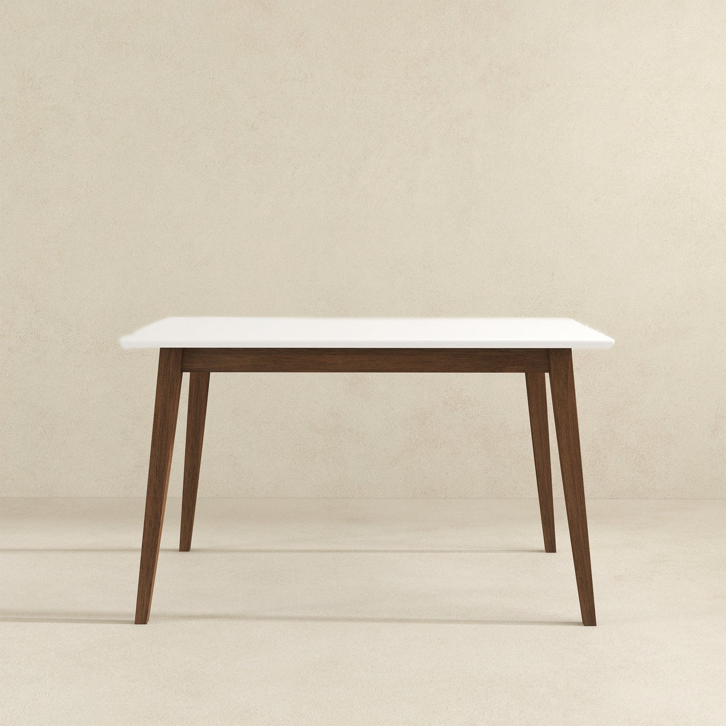 Levi Modern Style Solid Wood Rectangular White Top Dining Table 47"