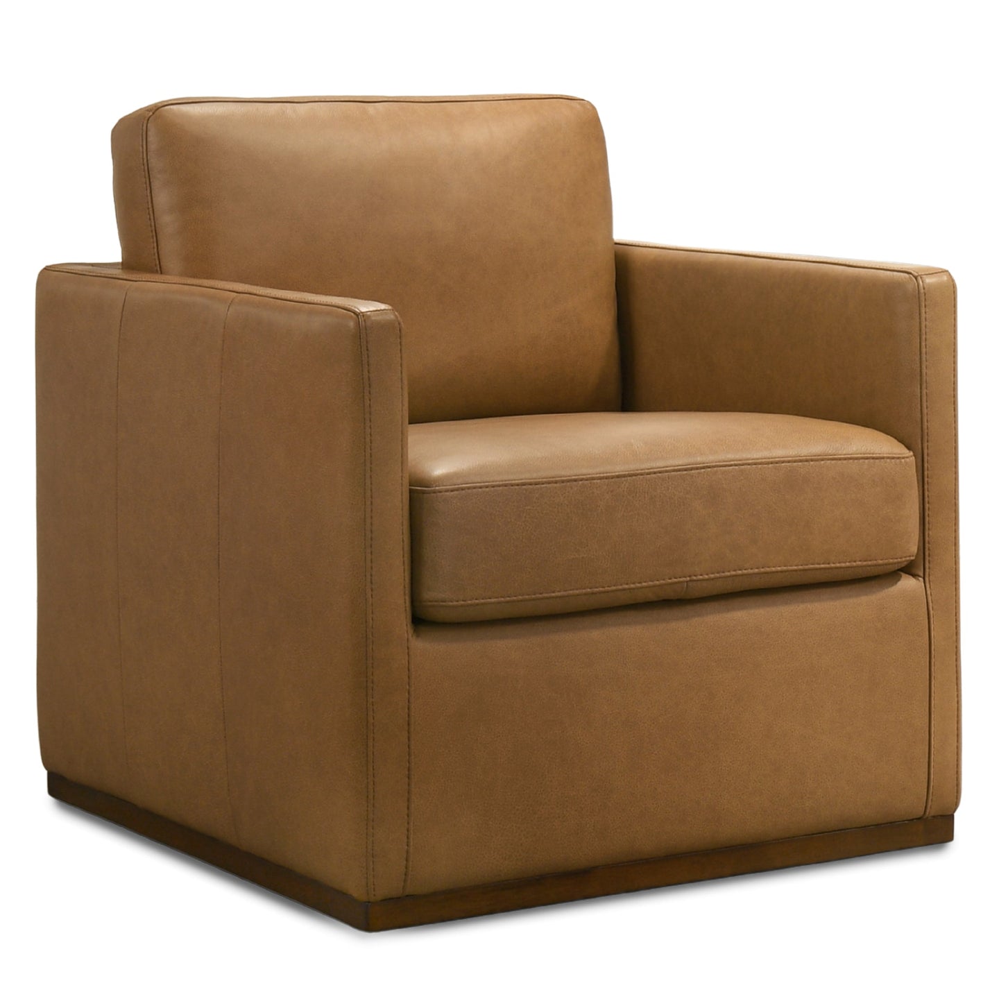 Darien Stylish 360° Swivel Chair with Top-Grain Buffalo Leather - Ashcroft Furniture