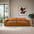 Uvalde Mid-Century Modern Vegan Leather Luxurious Sofa - Ashcroft Furniture
