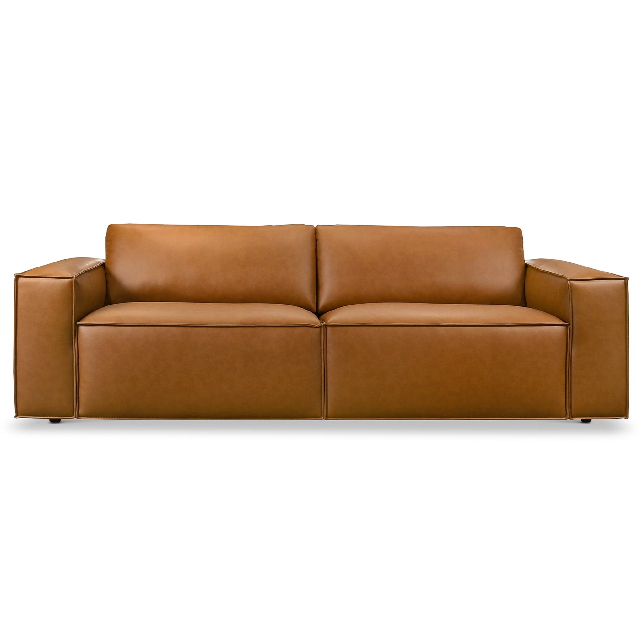 Uvalde Mid-Century Modern Vegan Leather Luxurious Sofa - Ashcroft Furniture