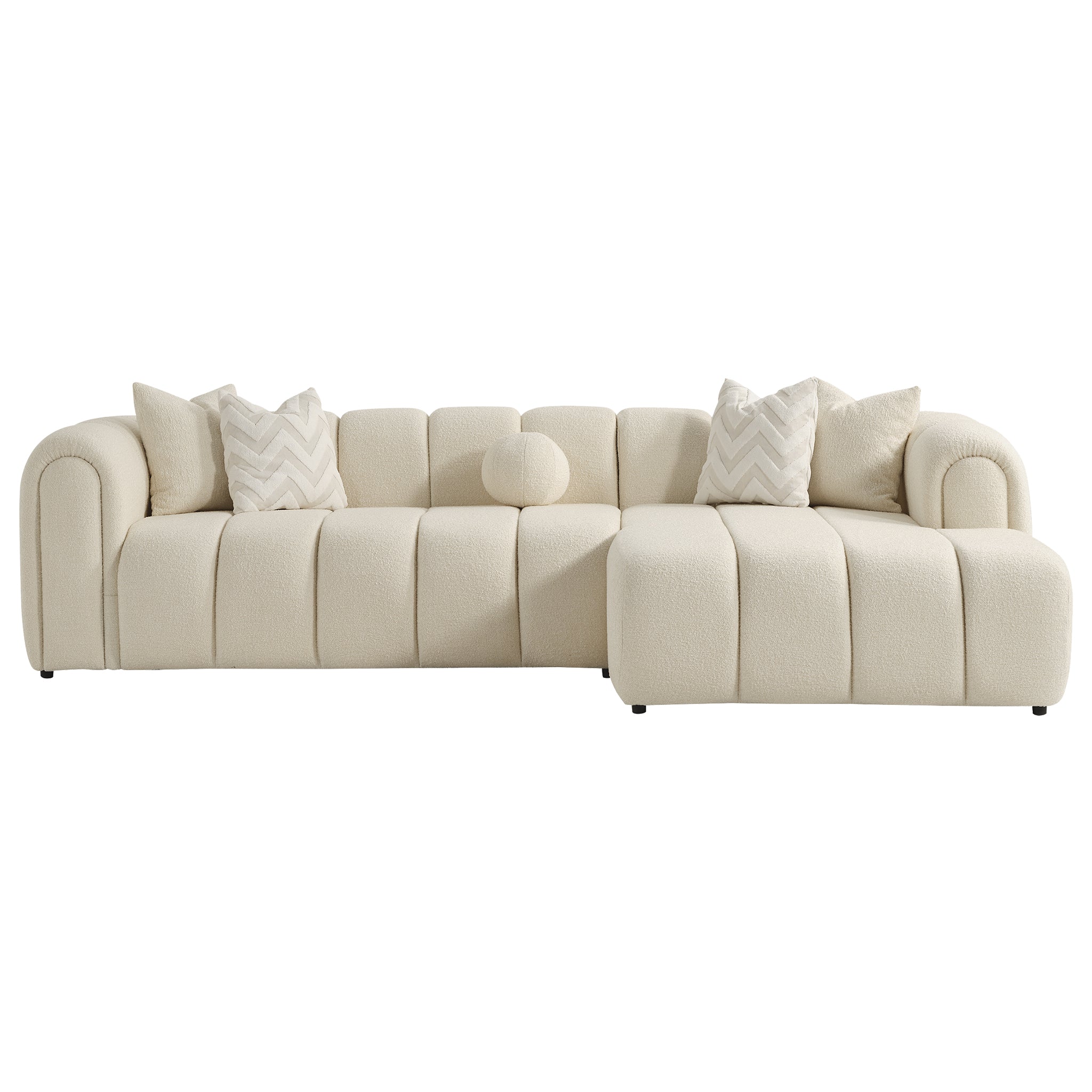 Beatrice Luxury Modern Tufted Boucle Sectional Sofa - Ashcroft Furniture