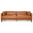 Bellrose Mid-Century Modern Genuine Leather Sofa