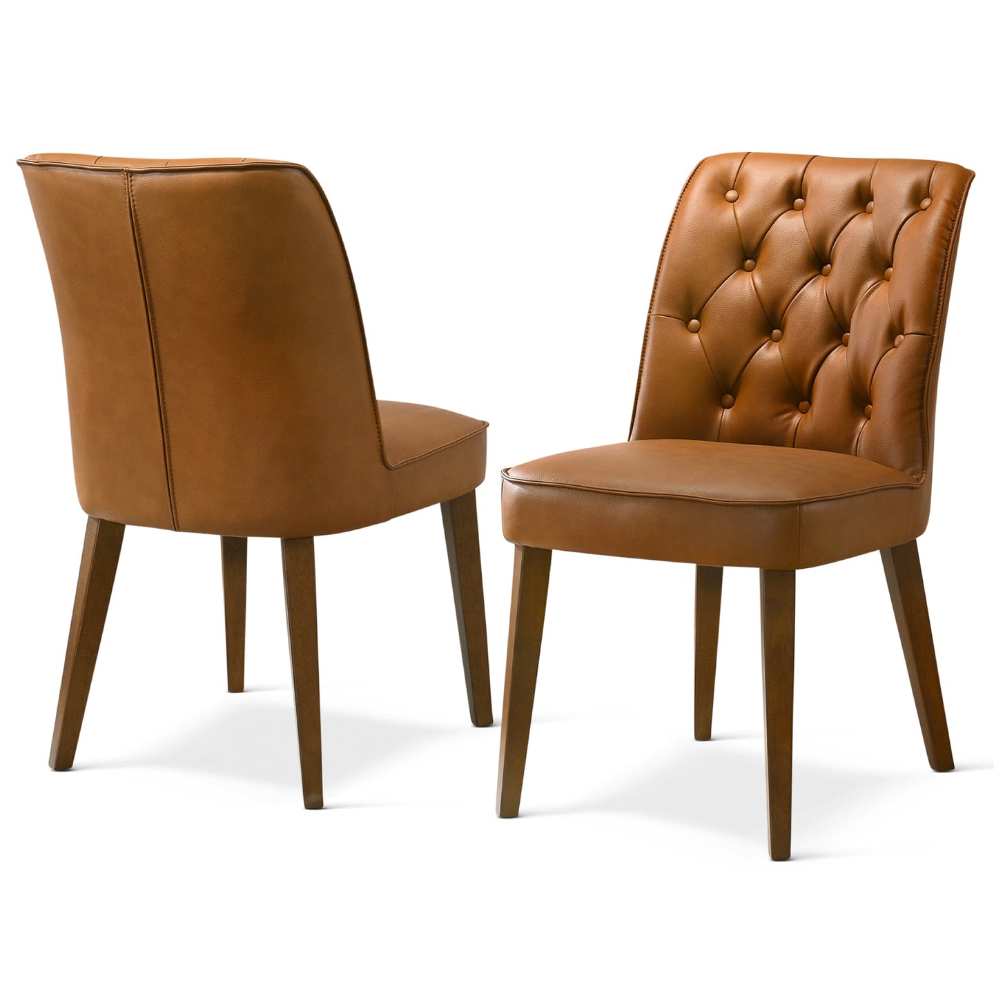 Belmont Cognac Vegan Leather Dining Chair - Ashcroft Furniture