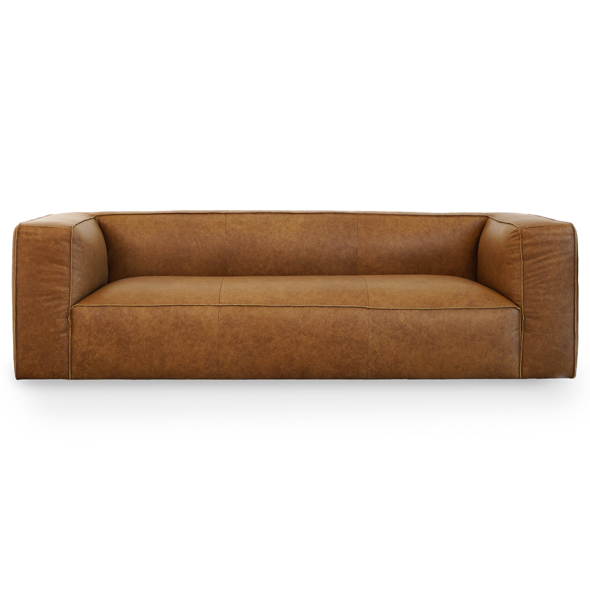 Colton Modern Luxury Genuine Leather Rectangular Sofa - Ashcroft Furniture