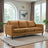 Cooper Mid-Century Modern Tan Genuine Leather Sofa - Ashcroft Imports Furniture