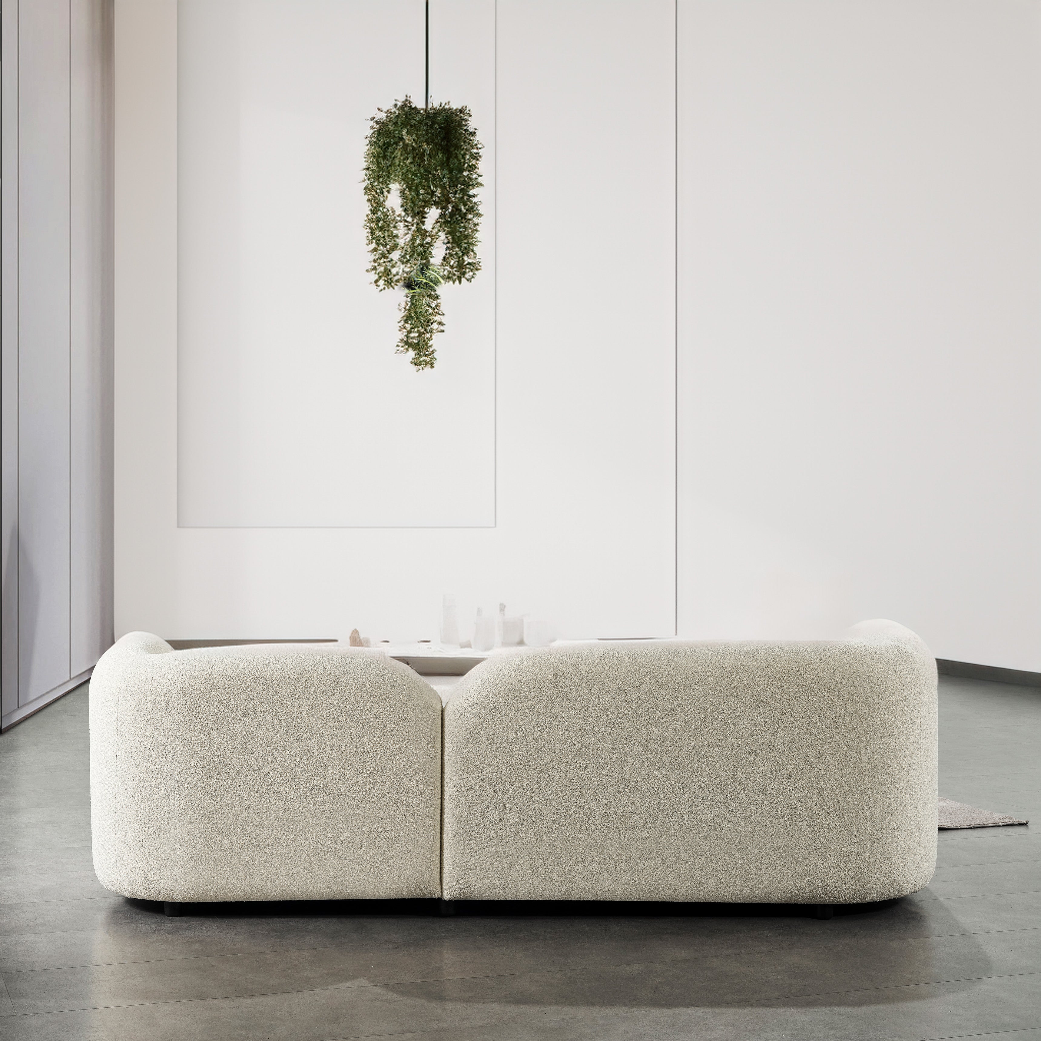 Donna Boucle Fabric Curved Sofa - Ashcroft Imports Furniture