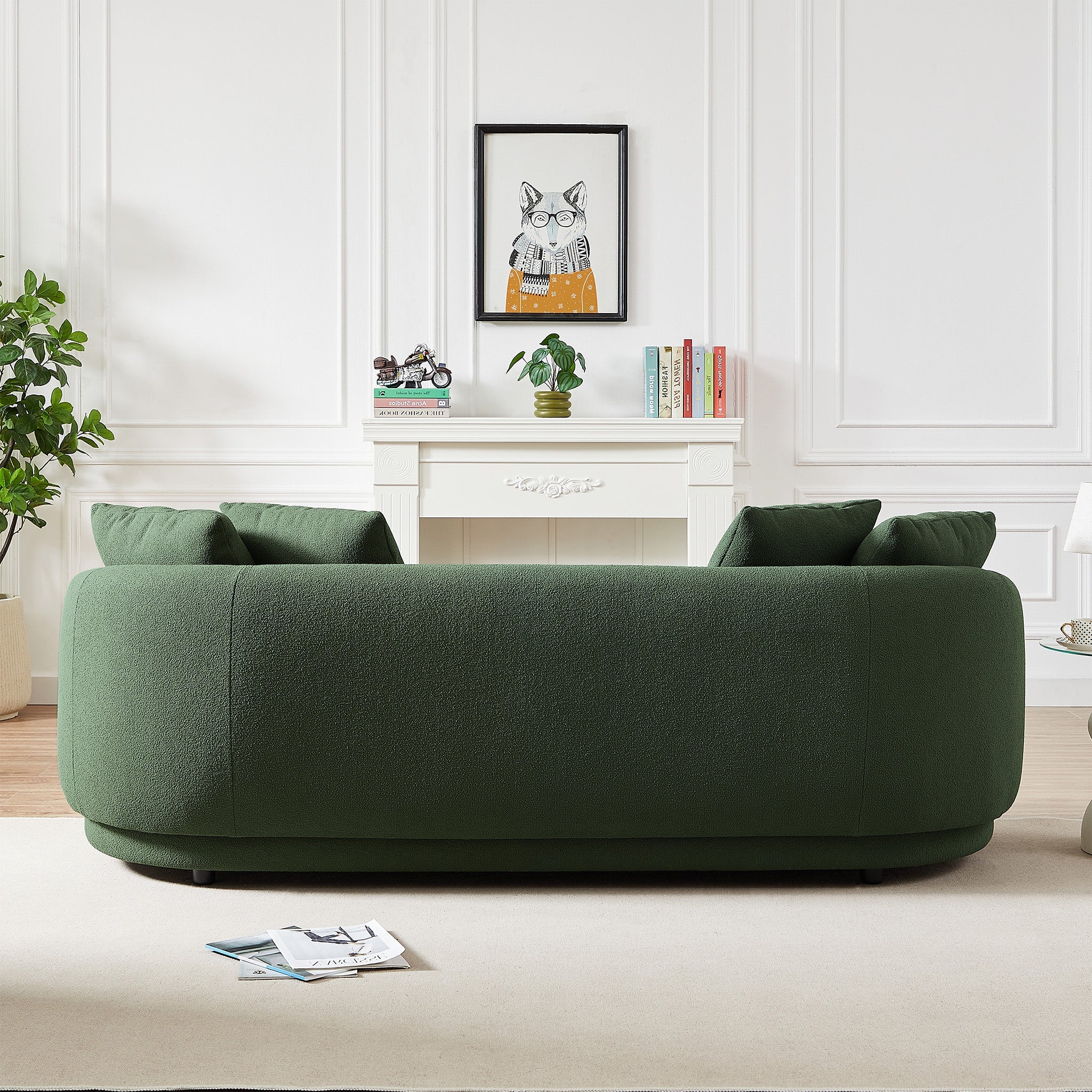Dylan Round Arm Boucle Fabric Luxury Japandi Style Sofa - Ashcroft Imports Furniture