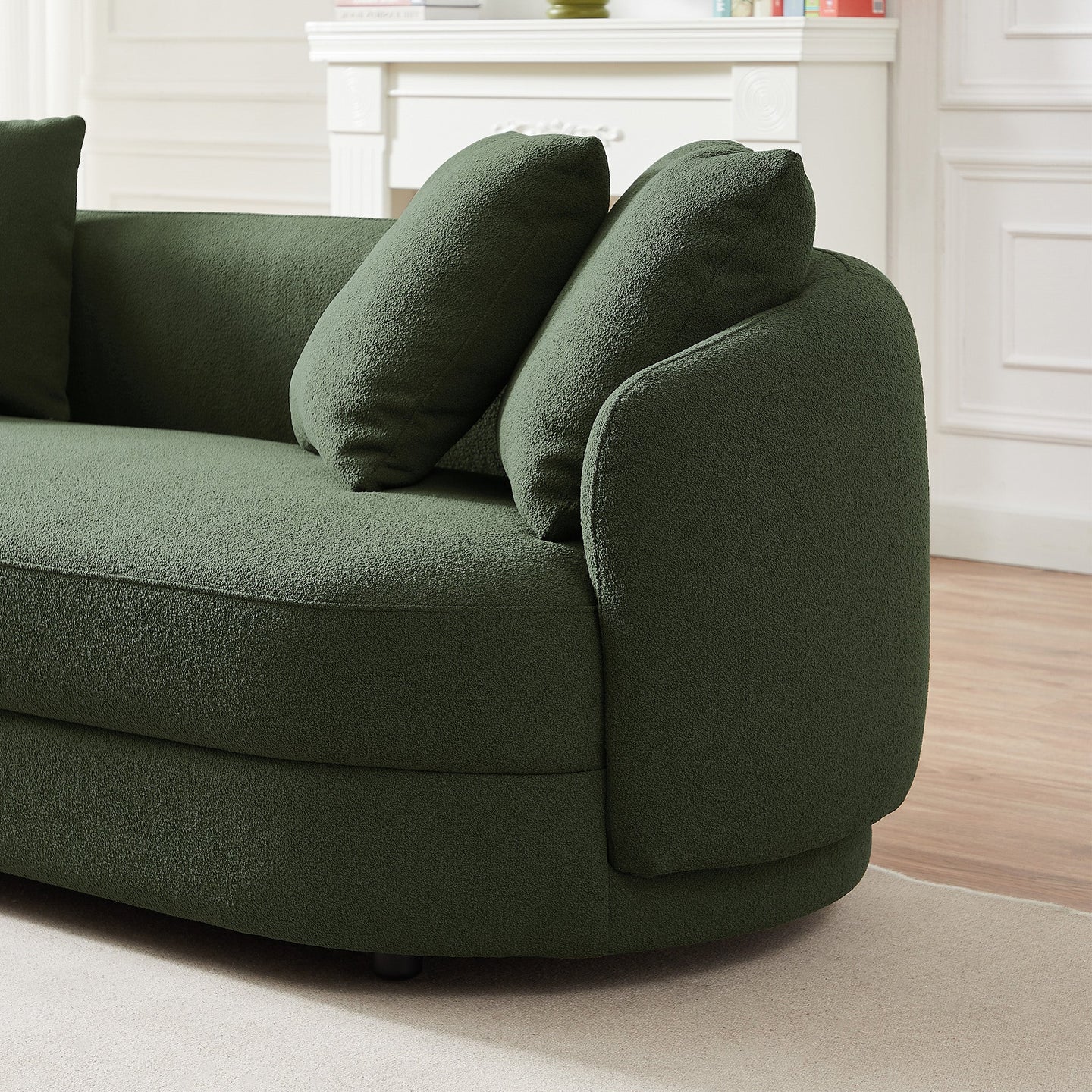 Dylan Round Arm Boucle Fabric Luxury Japandi Style Sofa - Ashcroft Imports Furniture
