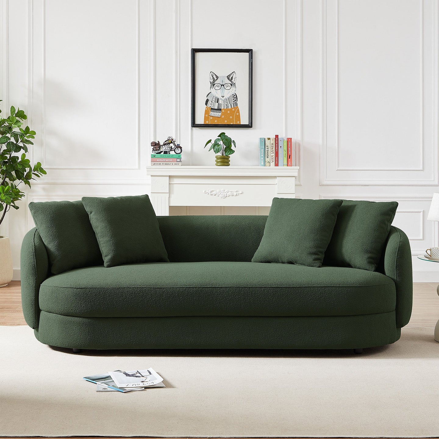 Dylan Round Arm Boucle Fabric Luxury Japandi Style Sofa - Ashcroft Imports Furniture