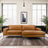 Easley Mid Century Modern Vegan Leather Wide-Arm Sofa - Ashcroft Furniture