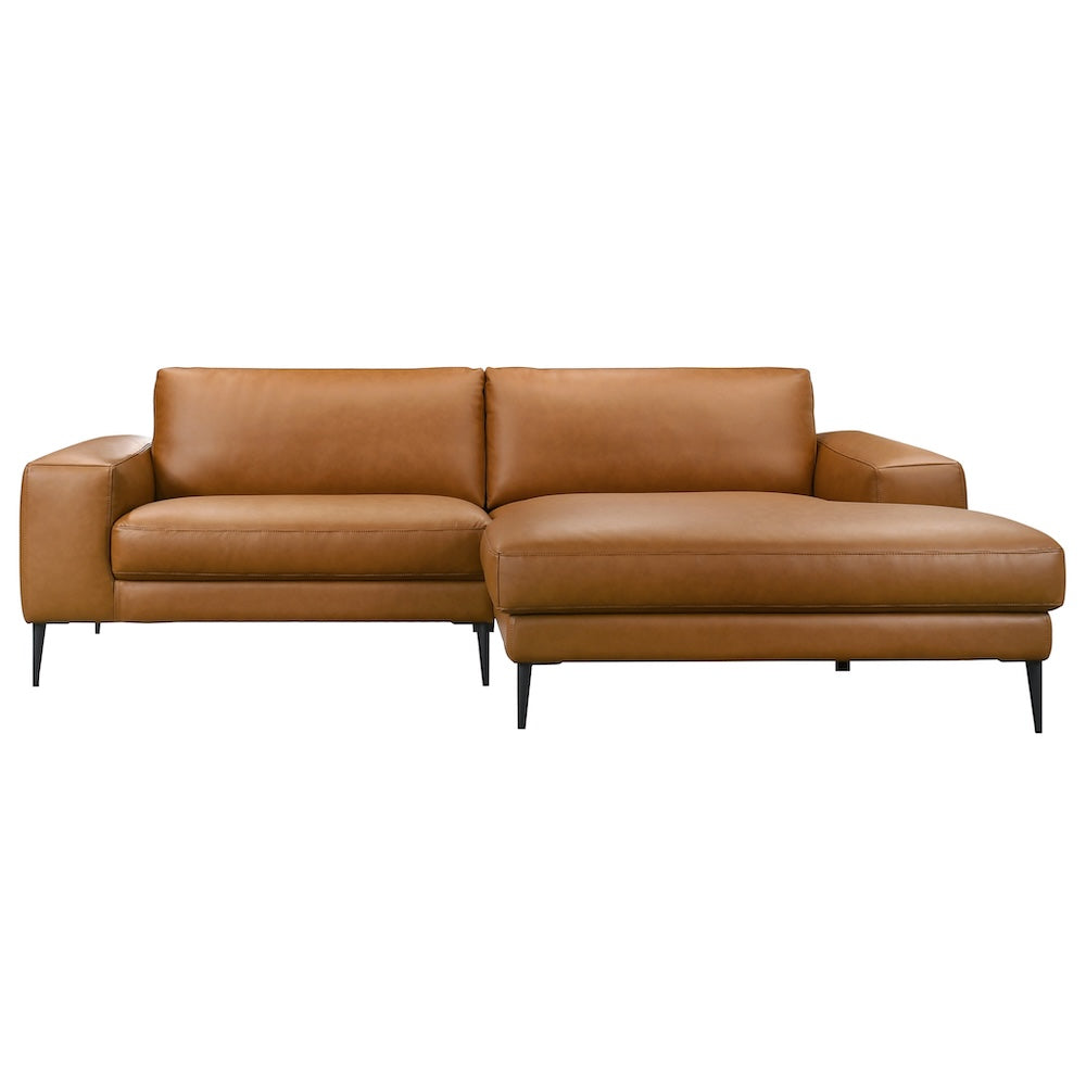 Easley Mid Century Modern Vegan Leather Wide-Arm Sofa - Ashcroft Furniture