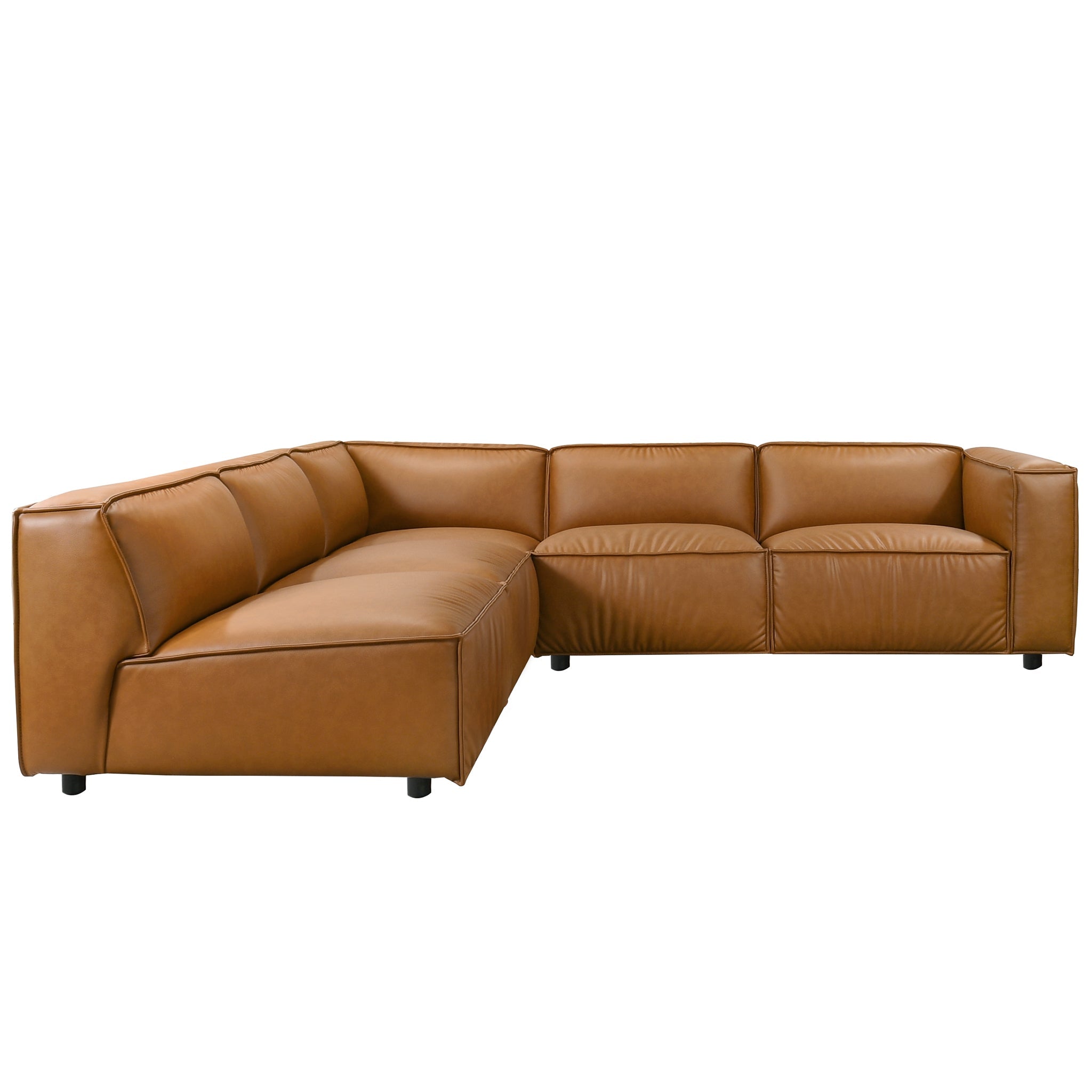 Findlay Mid Century Modern Vegan Leather Corner Sectional Sofa - Ashcroft Furniture