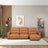 Grant Triple Power Convertible Cognac Leather Sofa