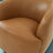 Mina 32" W Tan Vegan Leather Upholstered Swivel Barrel Chair - Ashcroft Furniture