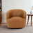 Mina 32" W Tan Vegan Leather Upholstered Swivel Barrel Chair - Ashcroft Furniture