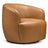 Mina 32" W Tan Vegan Leather Upholstered Swivel Barrel Chair - Ashcroft Furniture