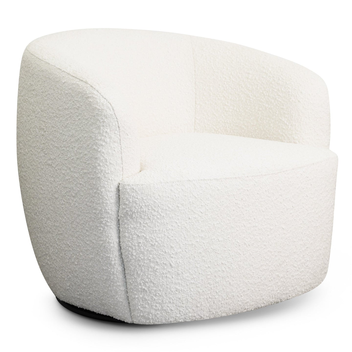 Mina White Boucle Swivel Chair - Ashcroft Furniture