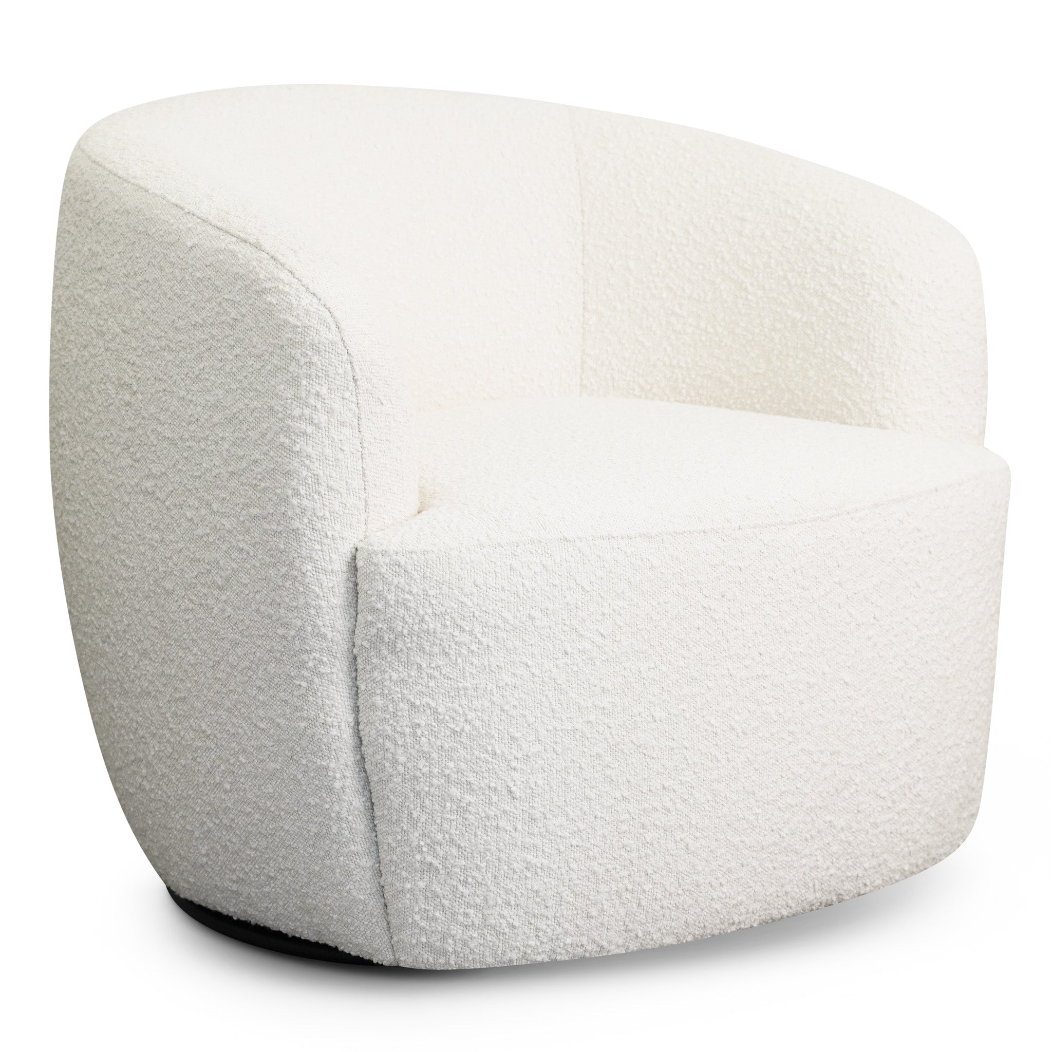 Mina White Boucle Swivel Chair - Ashcroft Furniture