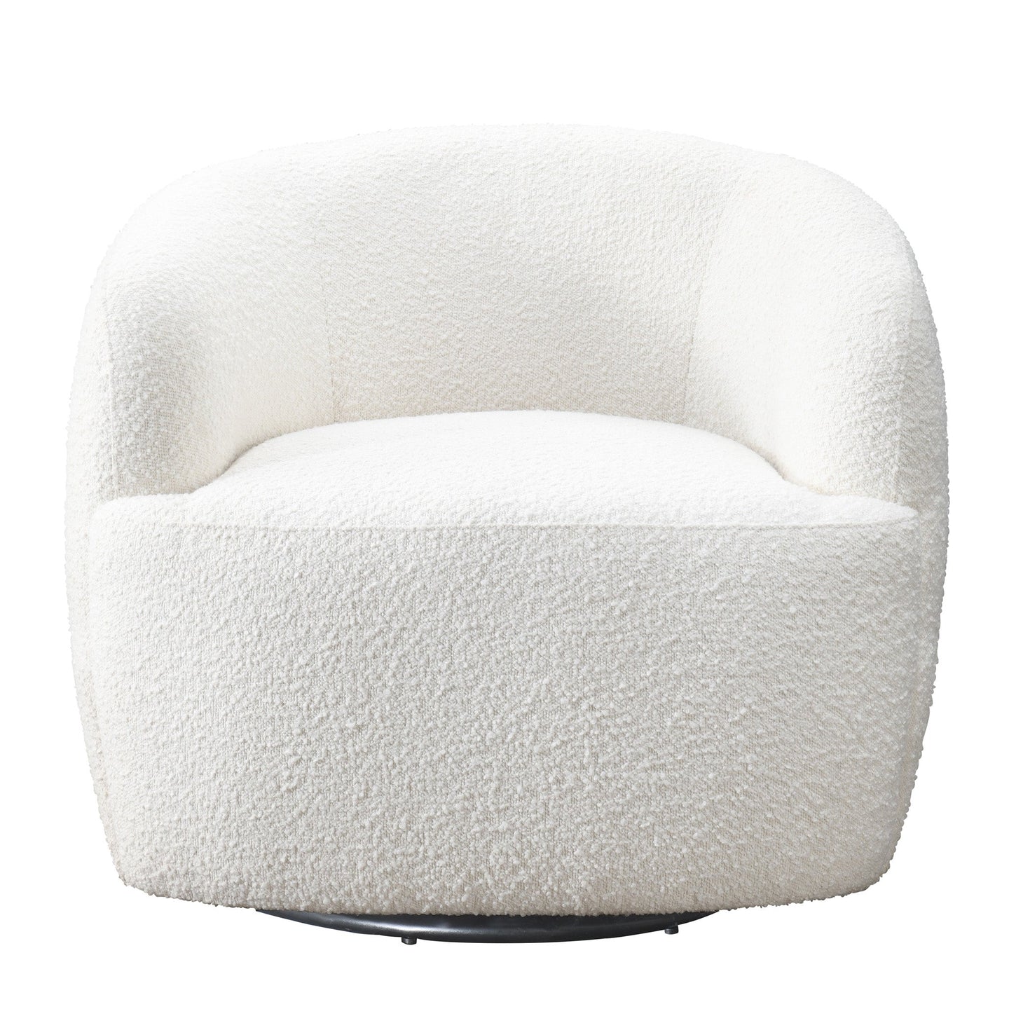 Mina White Boucle Swivel Chair - Ashcroft Furniture