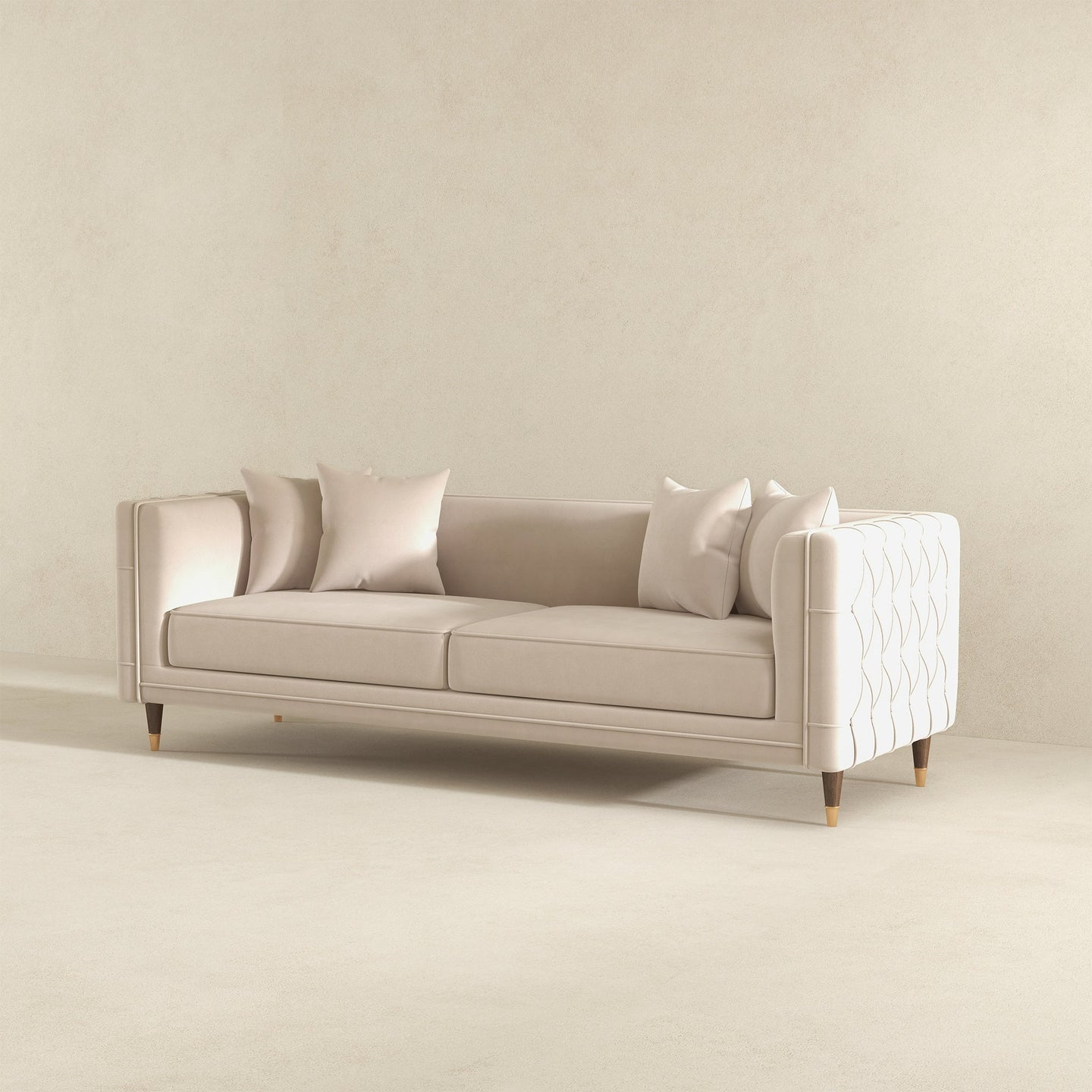 Nora 3-Seater Velvet Sofa | Minimalist Nordic Design with Solid Wood Base | Ashcroft Imports Furniture