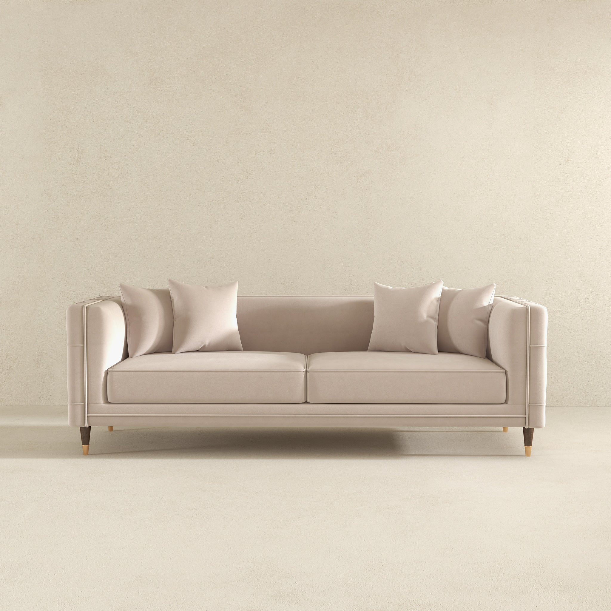 Nora 3-Seater Velvet Sofa | Minimalist Nordic Design with Solid Wood Base | Ashcroft Imports Furniture