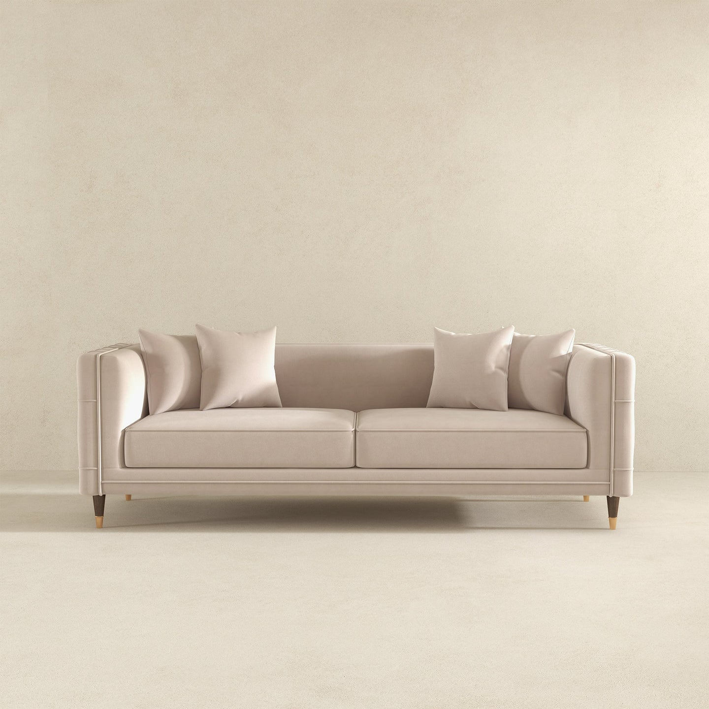Nora 3-Seater Velvet Sofa | Minimalist Nordic Design with Solid Wood Base | Ashcroft Imports Furniture