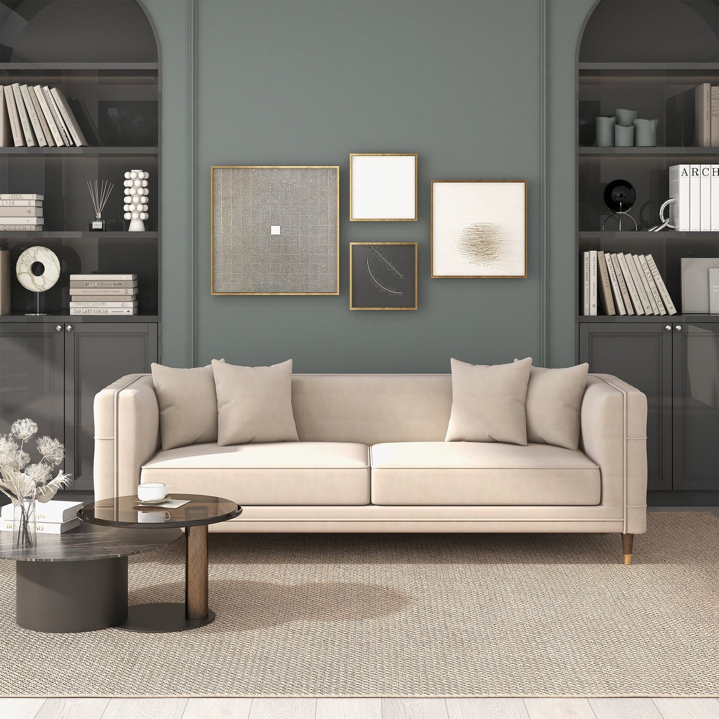 Nora 3-Seater Velvet Sofa | Minimalist Nordic Design with Solid Wood Base | Ashcroft Imports Furniture