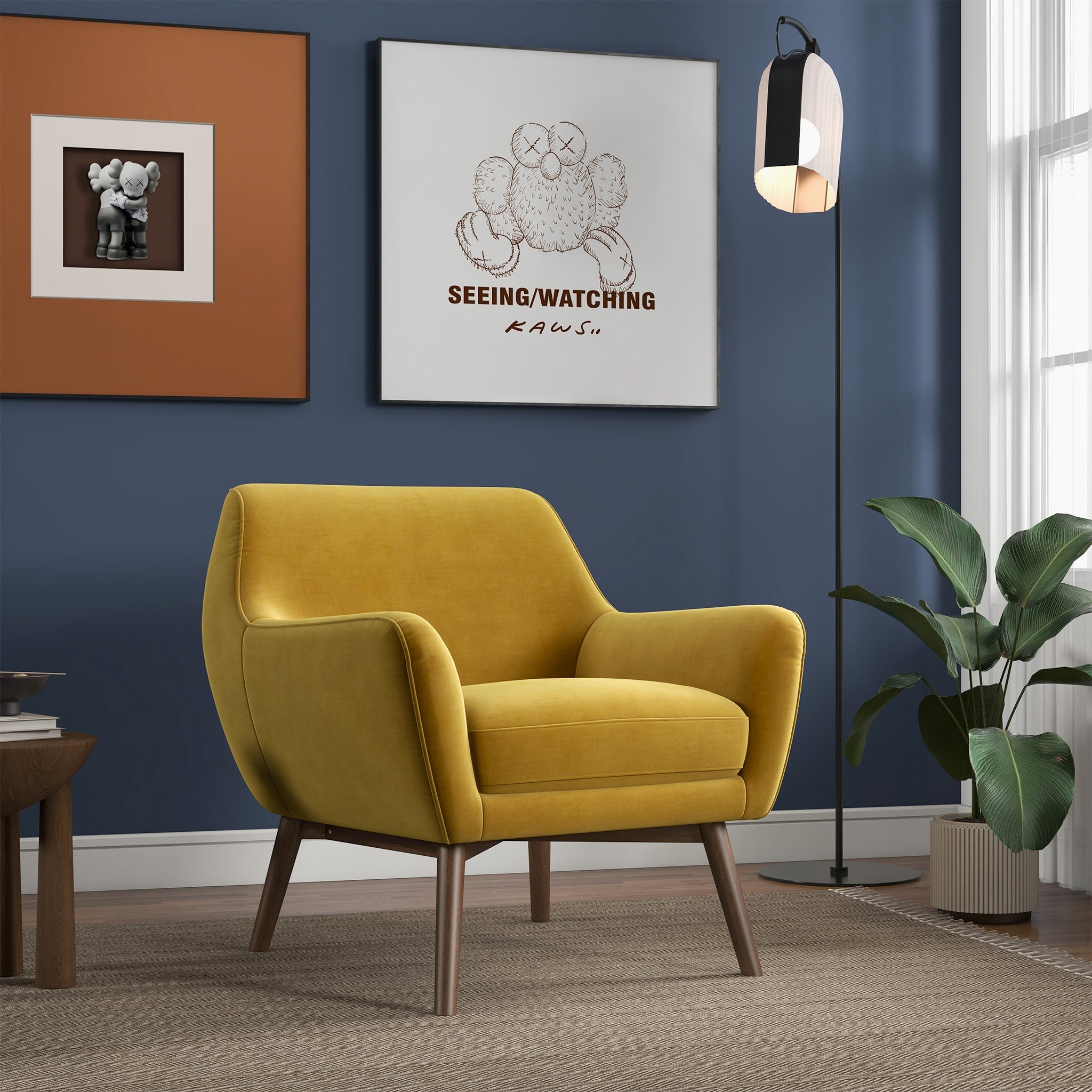 Panom Gold Velvet Lounge Chair