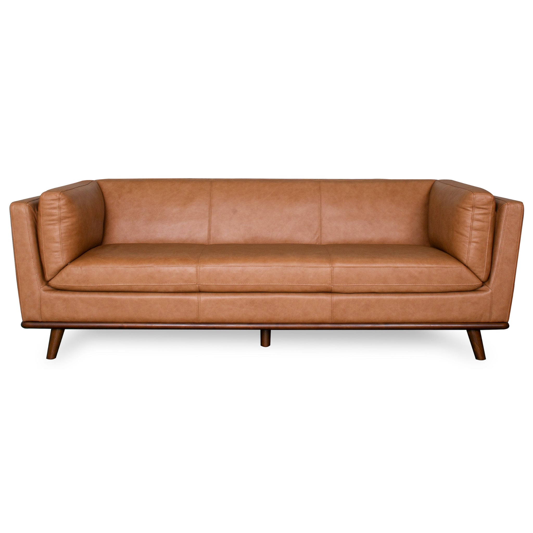 Phoenix Mid-Century Modern Sofa in Breathable Top Grain Leather - Ashcroft Furniture
