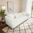 Richardson Modern Velvet Upholstered Sofa with Solid Wood Legs & Loose Pillows - Ashcroft Imports Furniture