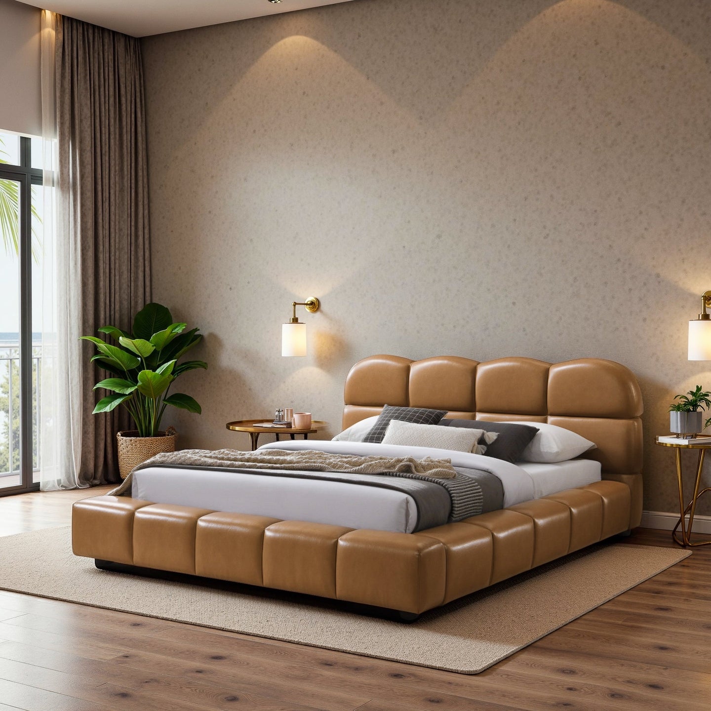 Roswell Luxurious Queen Size Platform Bed - Ashcroft Furniture