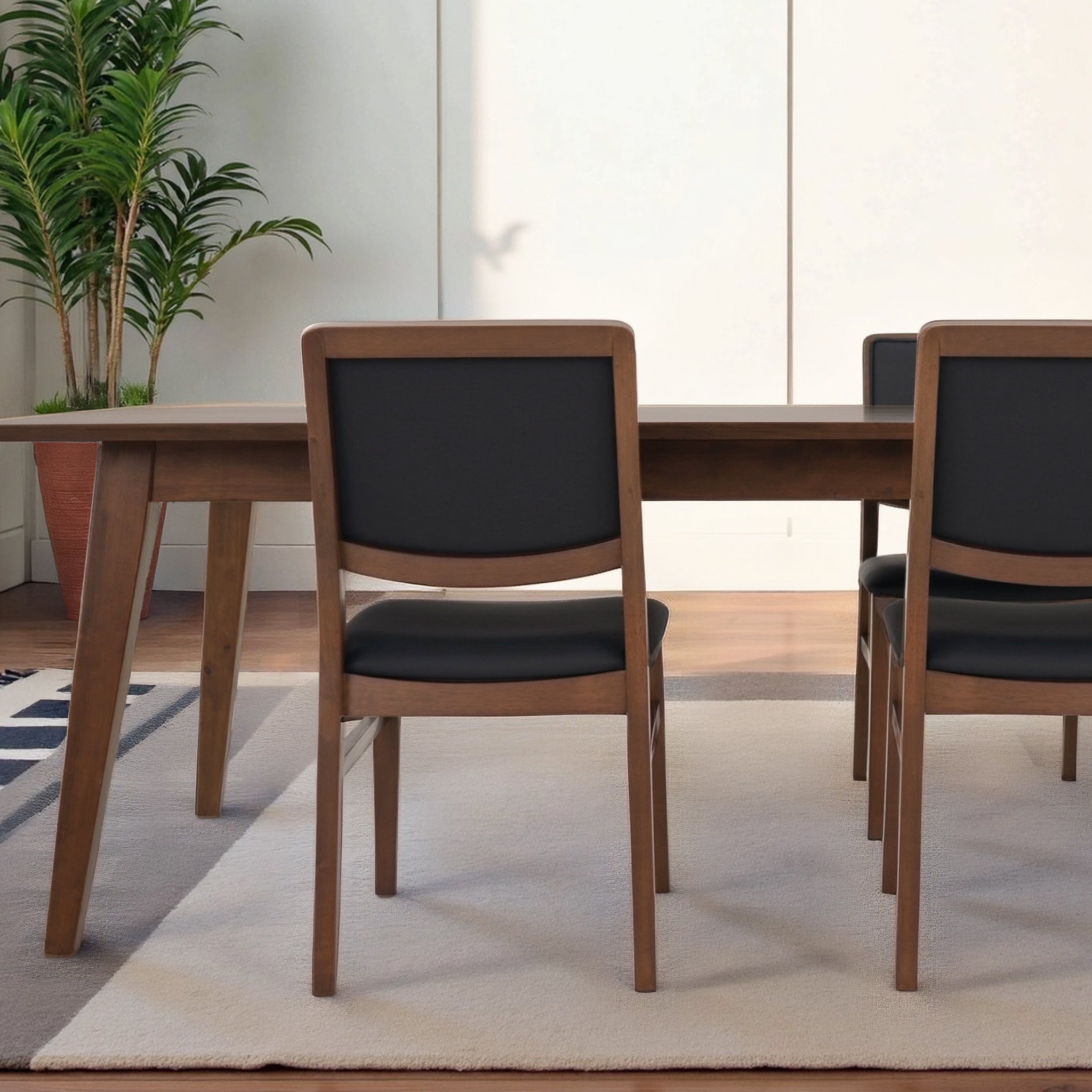 Cary Mid-Century Modern Vegan Leather Dining Chair - Ashcroft Furniture