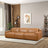 Urbana Triple PWR Tan Leather Recliner Sofa