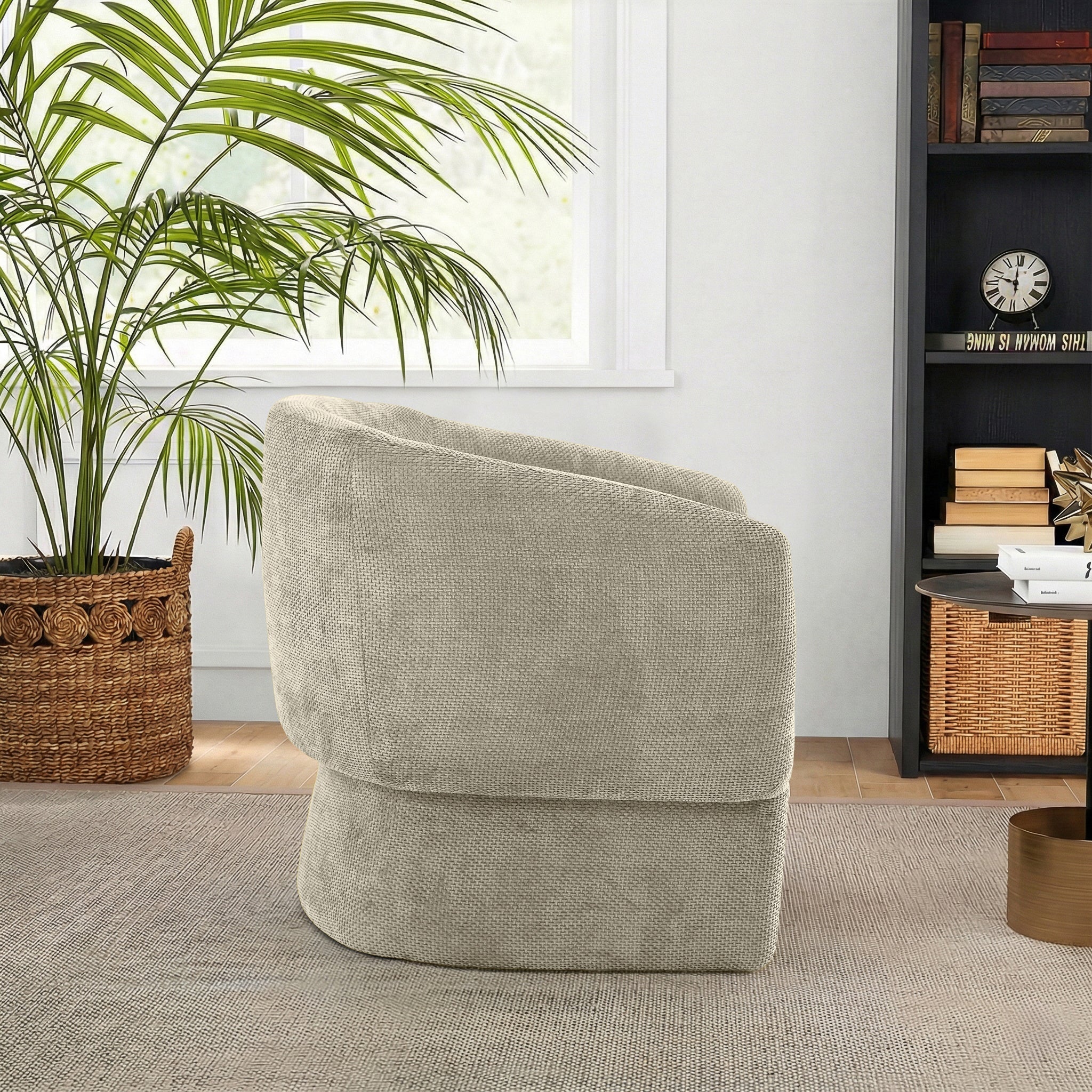 Wichita Contemporary No-Assembly Lounge Chair with Chenille Upholstery - Ashcroft Imports Furniture