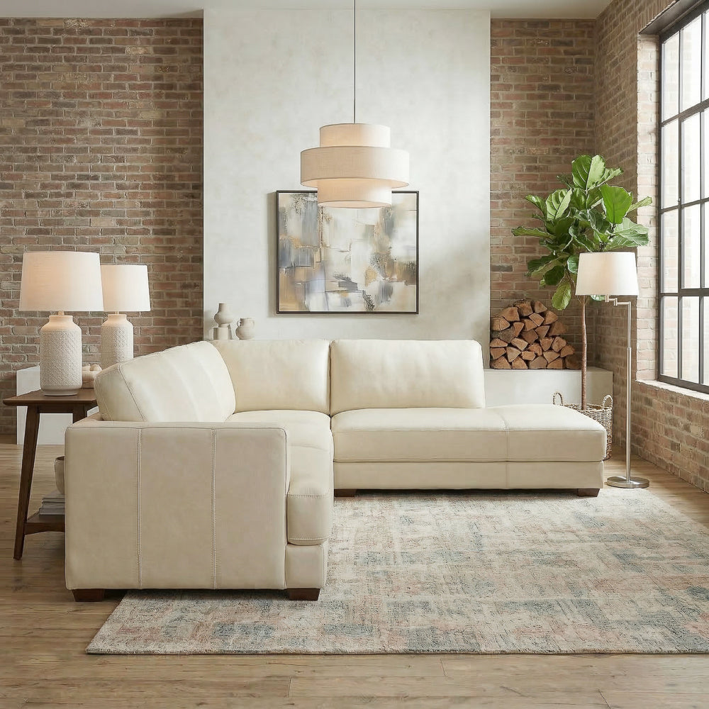 Glander Modern Sectional | Top-Grain Leather & Pocket Spring Support | Ashcroft Imports Furniture