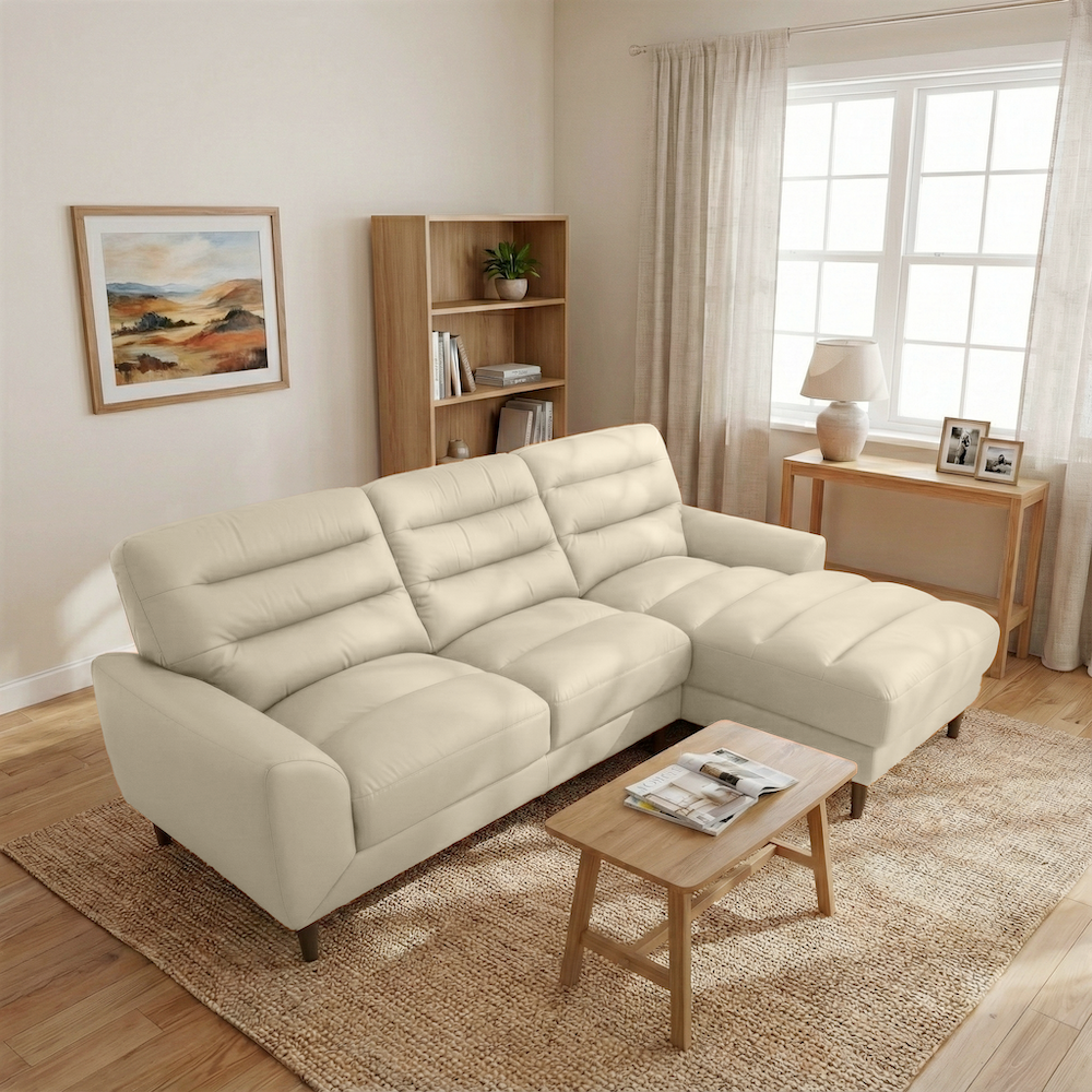 Clarion 3-Seater Genuine Leather Sectional Sofa with Right-Facing Chaise | Ashcroft Imports Furniture