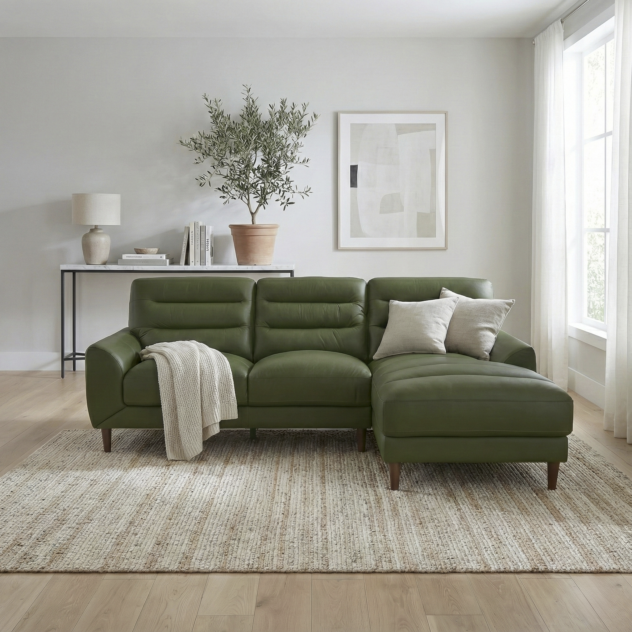 Clarion 3-Seater Genuine Leather Sectional Sofa with Right-Facing Chaise | Ashcroft Imports Furniture
