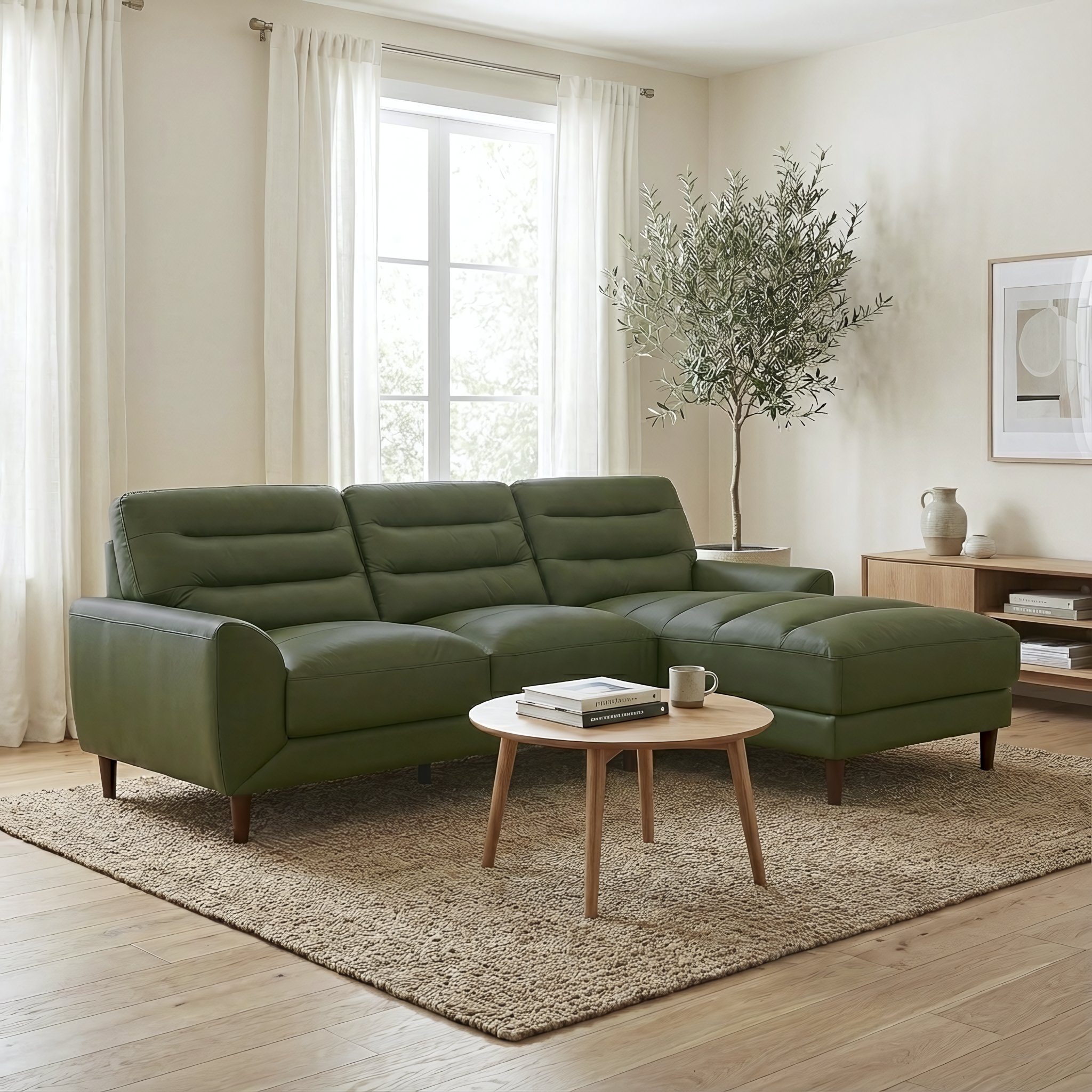 Clarion 3-Seater Genuine Leather Sectional Sofa with Right-Facing Chaise | Ashcroft Imports Furniture