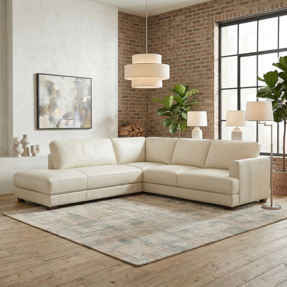 Glander Modern Sectional | Top-Grain Leather & Pocket Spring Support | Ashcroft Imports Furniture