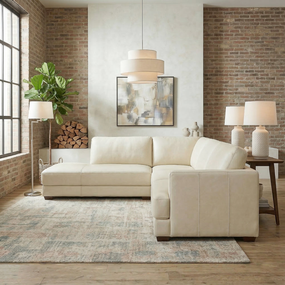 Glander Modern Sectional | Top-Grain Leather & Pocket Spring Support | Ashcroft Imports Furniture