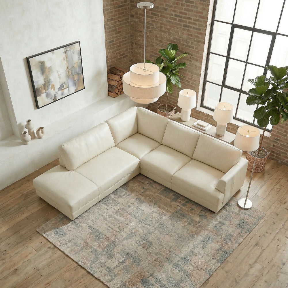 Glander Modern Sectional | Top-Grain Leather & Pocket Spring Support | Ashcroft Imports Furniture