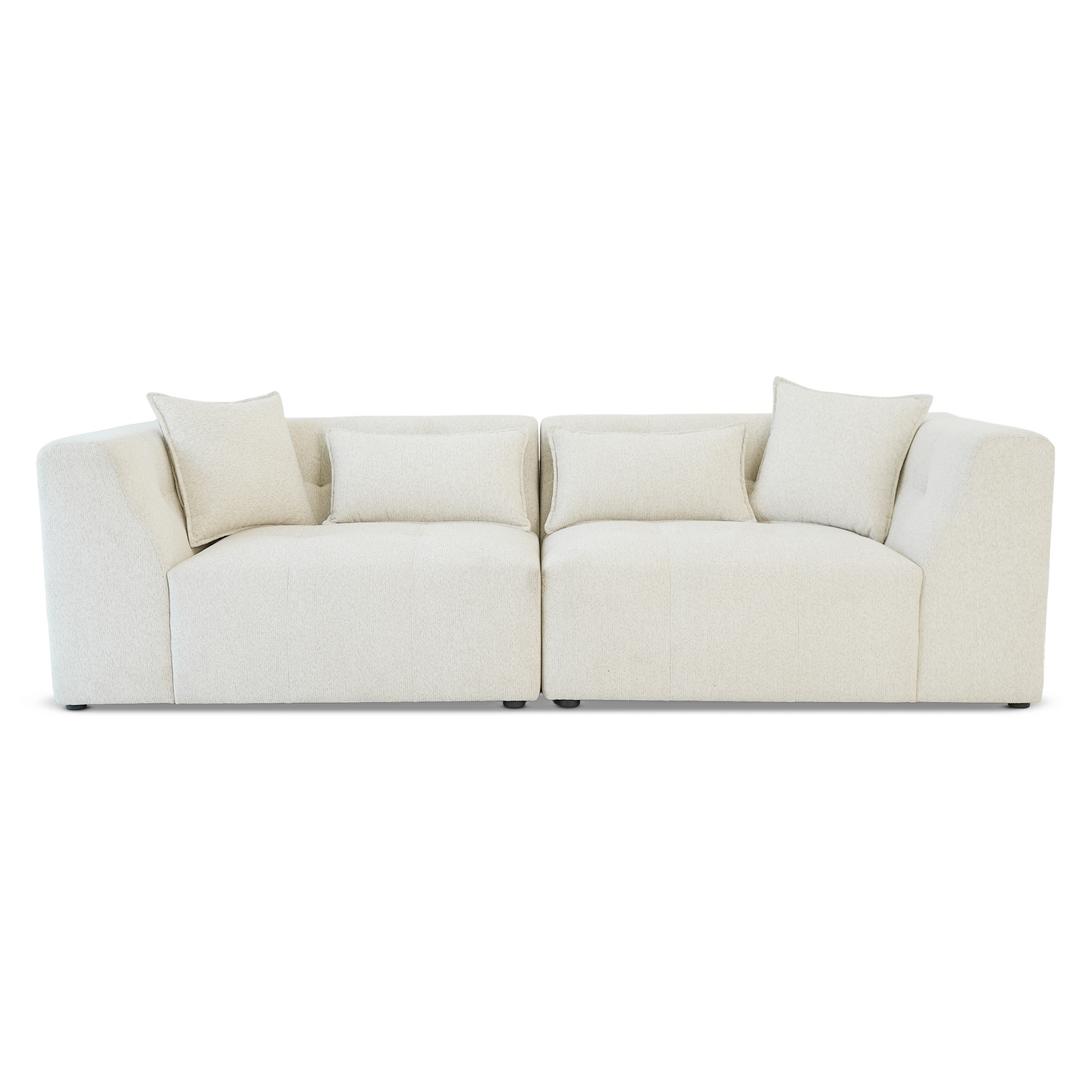 Jefferson Modern Beige Chenille Tuxedo Sofa with Biscuit Tufting | Ashcroft Imports Furniture
