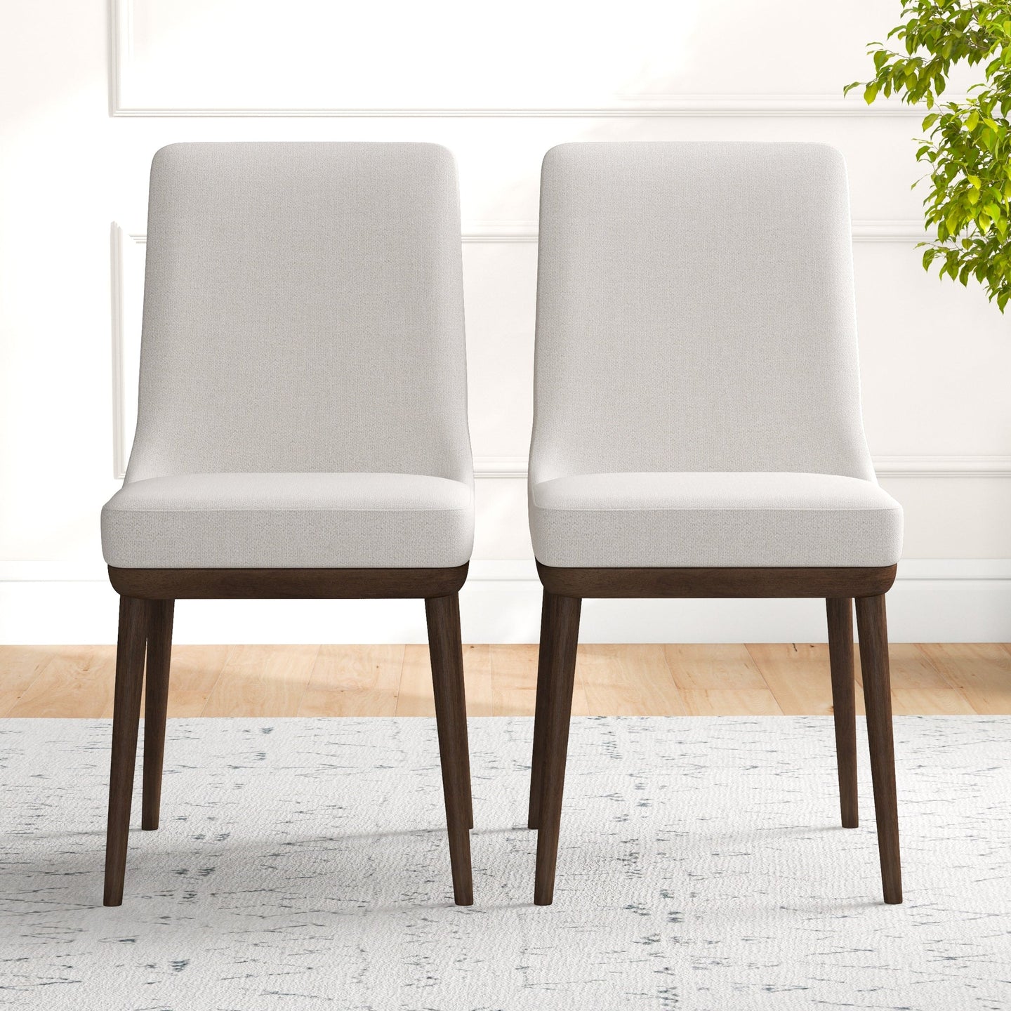 Kate Modern Dining Chair | Walnut Solid Wood Fabric Upholstery | Ashcroft Imports Furniture