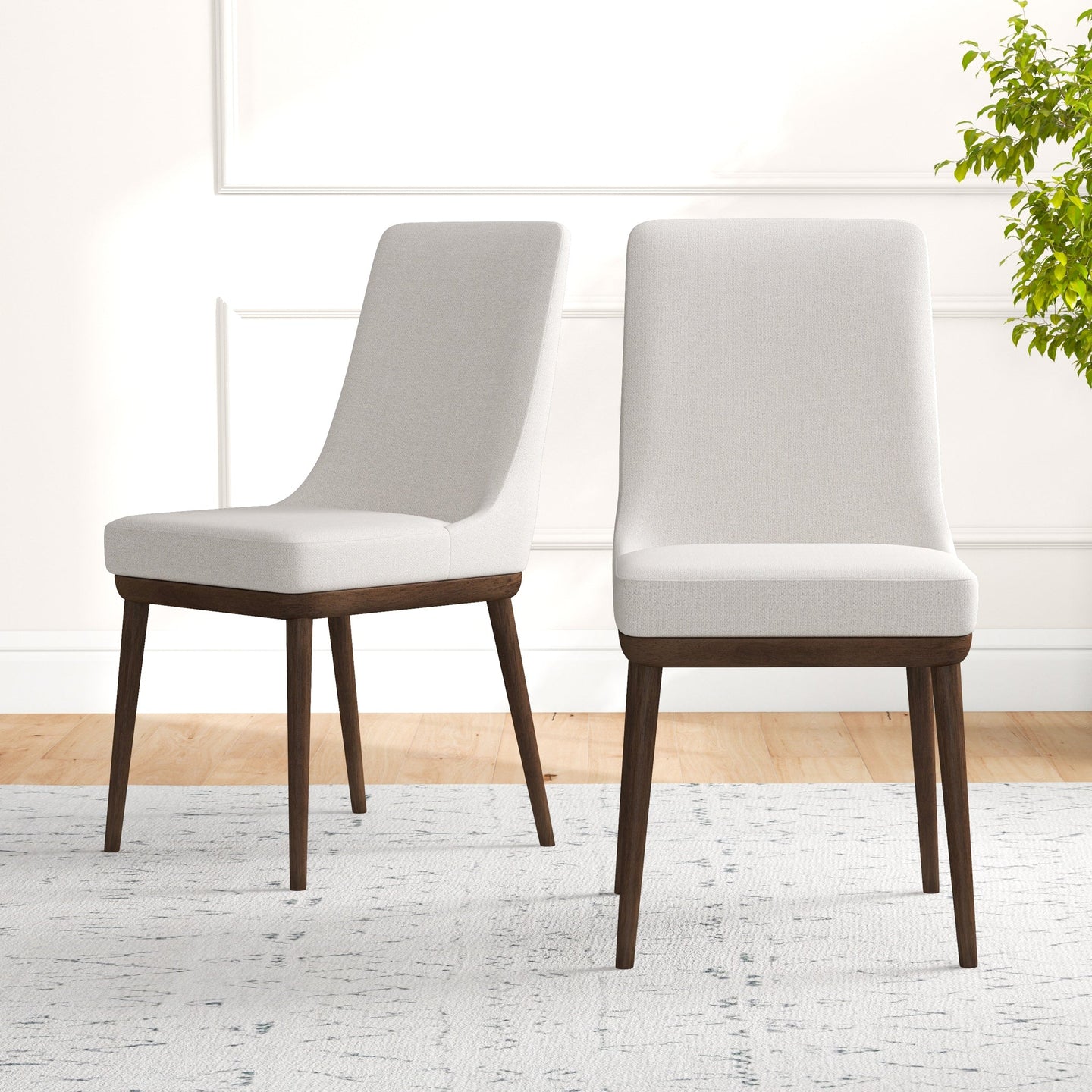 Kate Modern Dining Chair | Walnut Solid Wood Fabric Upholstery | Ashcroft Imports Furniture
