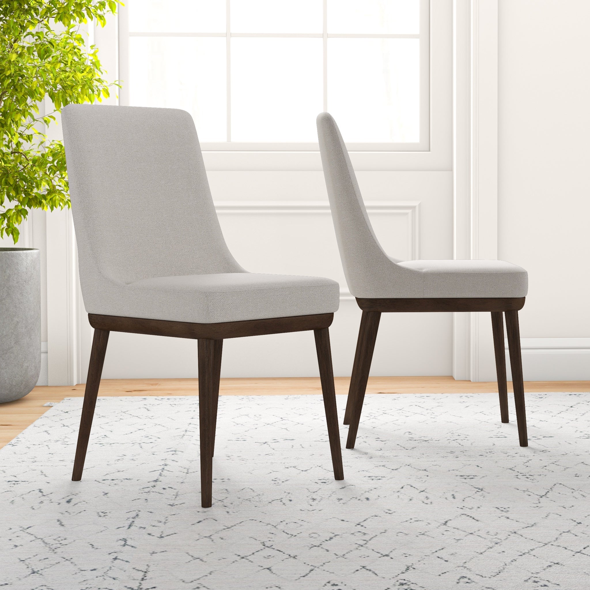 Kate Modern Dining Chair | Walnut Solid Wood Fabric Upholstery | Ashcroft Imports Furniture